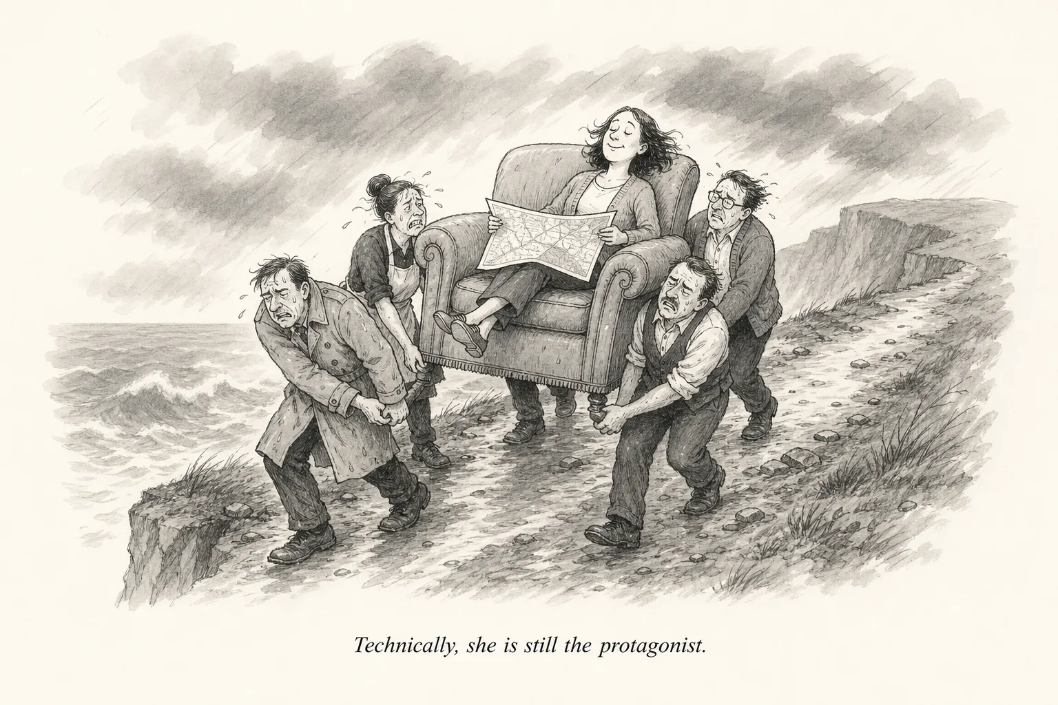 Your protagonist is being carried