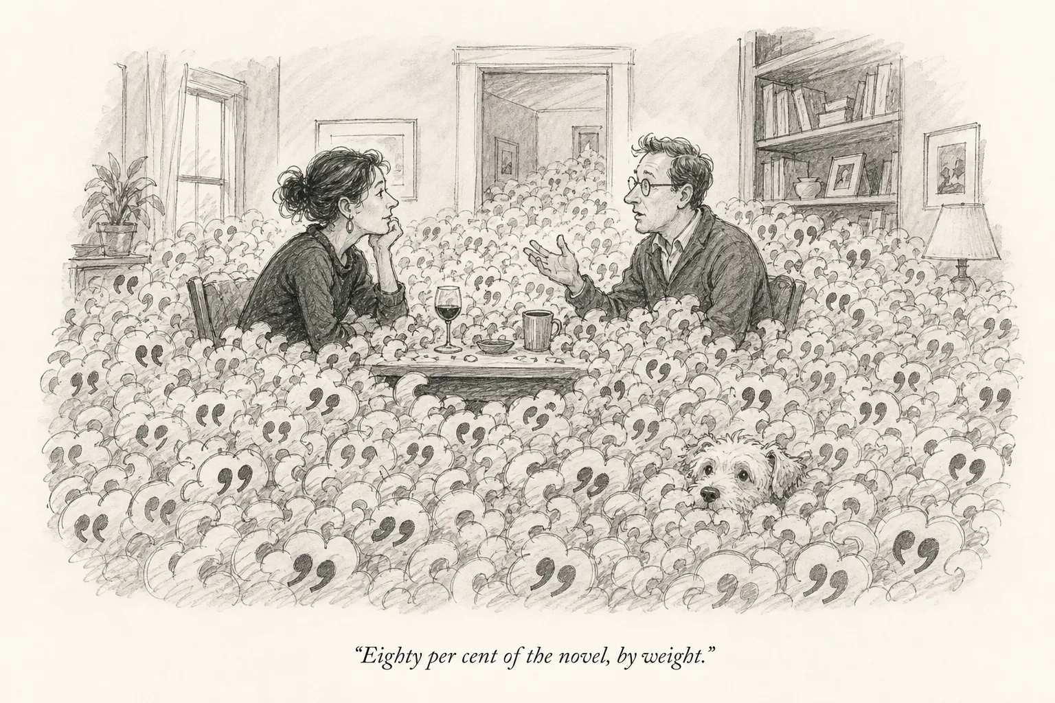 How much of your book is people talking?