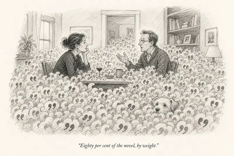 How much of your book is people talking?